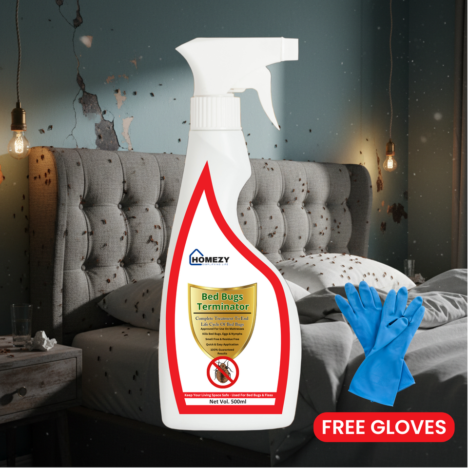 Bed Bugs Terminator - Smell Free Bed Bugs Killer Spray (Free Gloves)